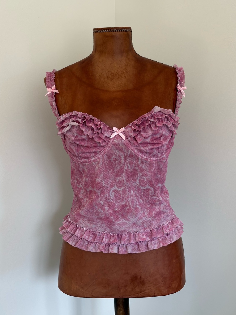 Edikted Shailee Ruffled Bra Top in Pink EUC
